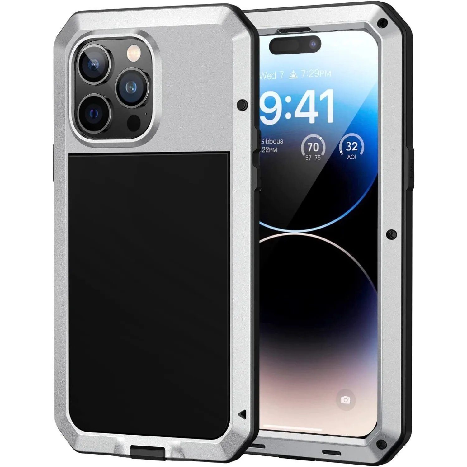 Heavy Duty Aluminum Metal Cover For iPhone 16 15 14 13 12 11 ProMax Shockproof Gorilla Glass Metal Case For iPhone XS Max XR 7 8