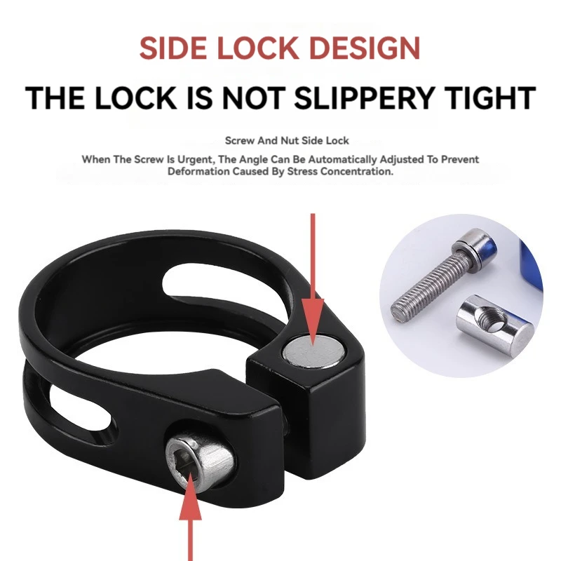 28.6/31.8/34.9mm Aluminum Alloy Bicycle Seat Tube Clamp MTB Seat Tube Clip Road Bike Seatpost Clamp