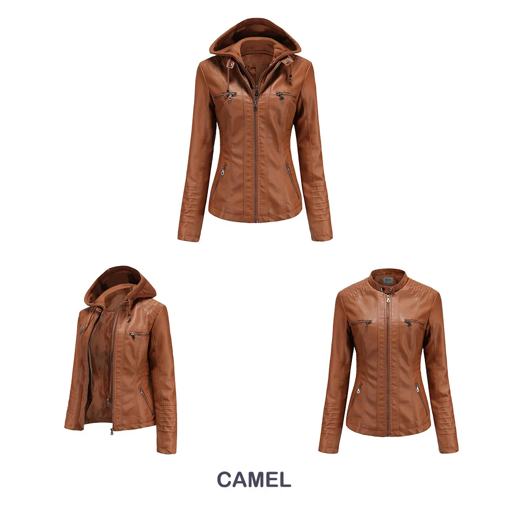 2026 New Women Autumn Faux Leather Jackets Coats, Women Black PU Motorcycle Leather Clothes for Women Jacket Coat XS-7XL