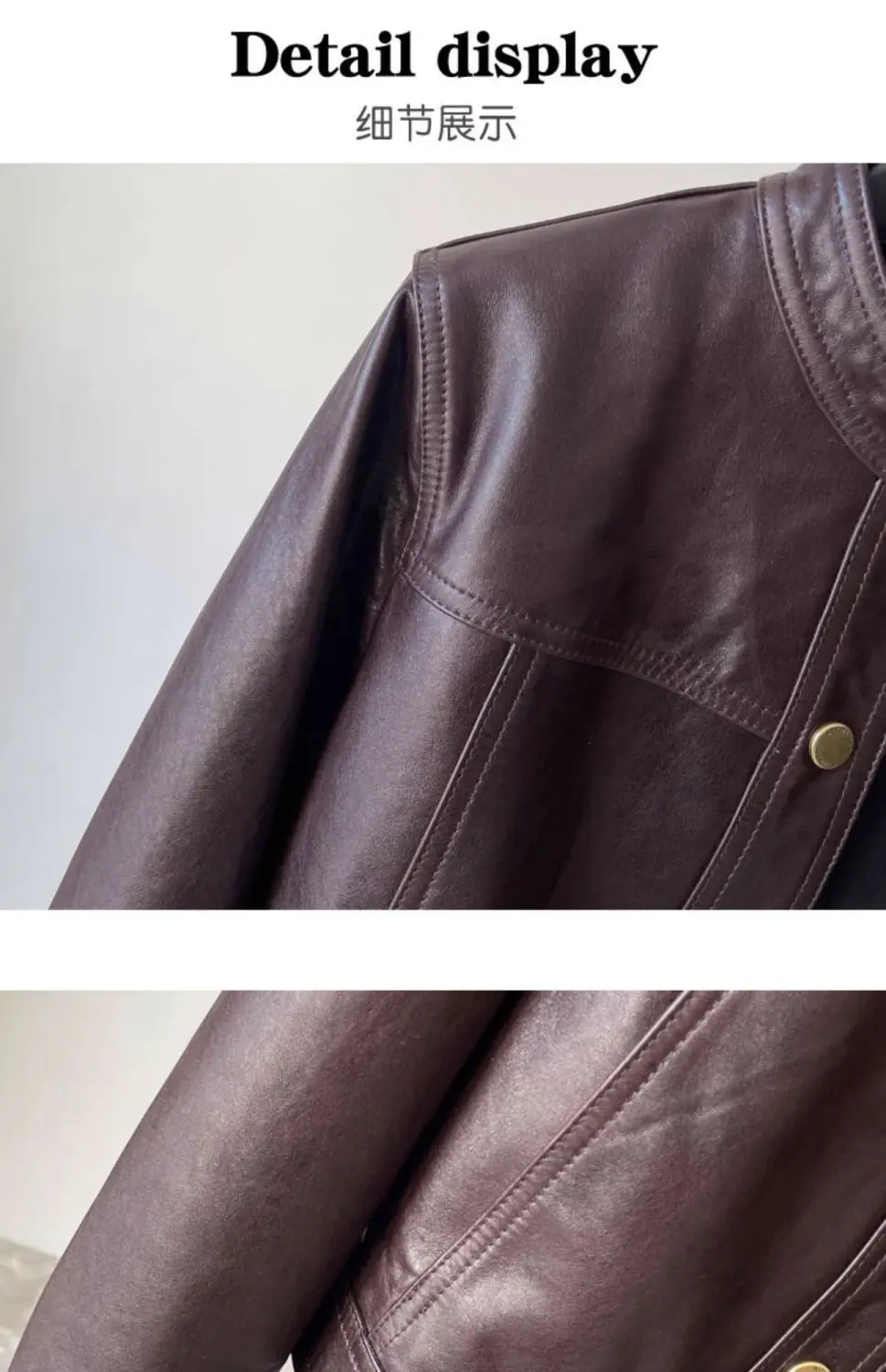 Spring Fashion New Women's High-end Leather Jacket with Stylish Design and Temperament Single Breasted Motorcycle Jacket