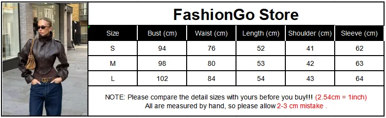 Vintage Solid Waist Cinching Leather Jacket Women Fashion Stand Collar Full Sleeve Zipper Buckle Coat 2026 Lady Street Outerwear