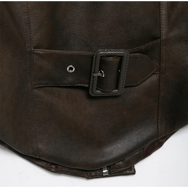 Vintage Solid Waist Cinching Leather Jacket Women Fashion Stand Collar Full Sleeve Zipper Buckle Coat 2026 Lady Street Outerwear