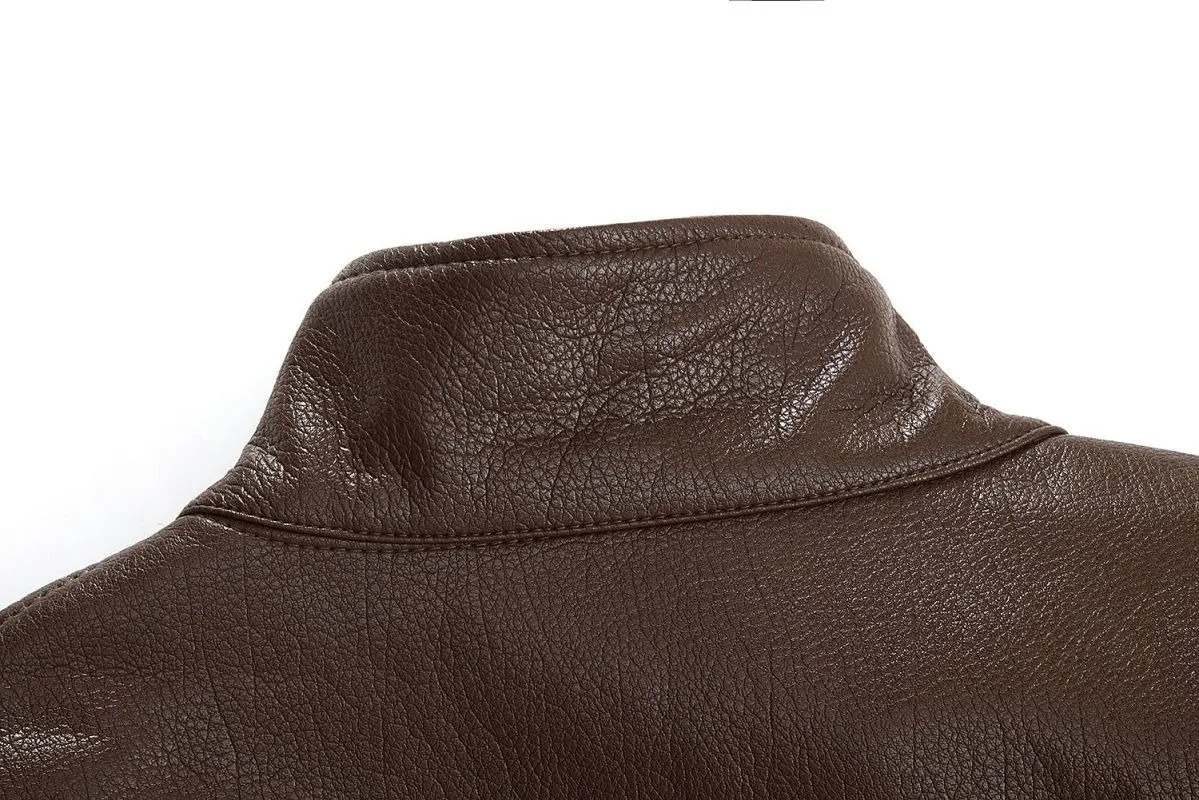 Maillard Coffee Color Design tie up Slimming Leather Jacket 2025Autumn New Loose Solid Color Outfit Korean Outerwear top Commute