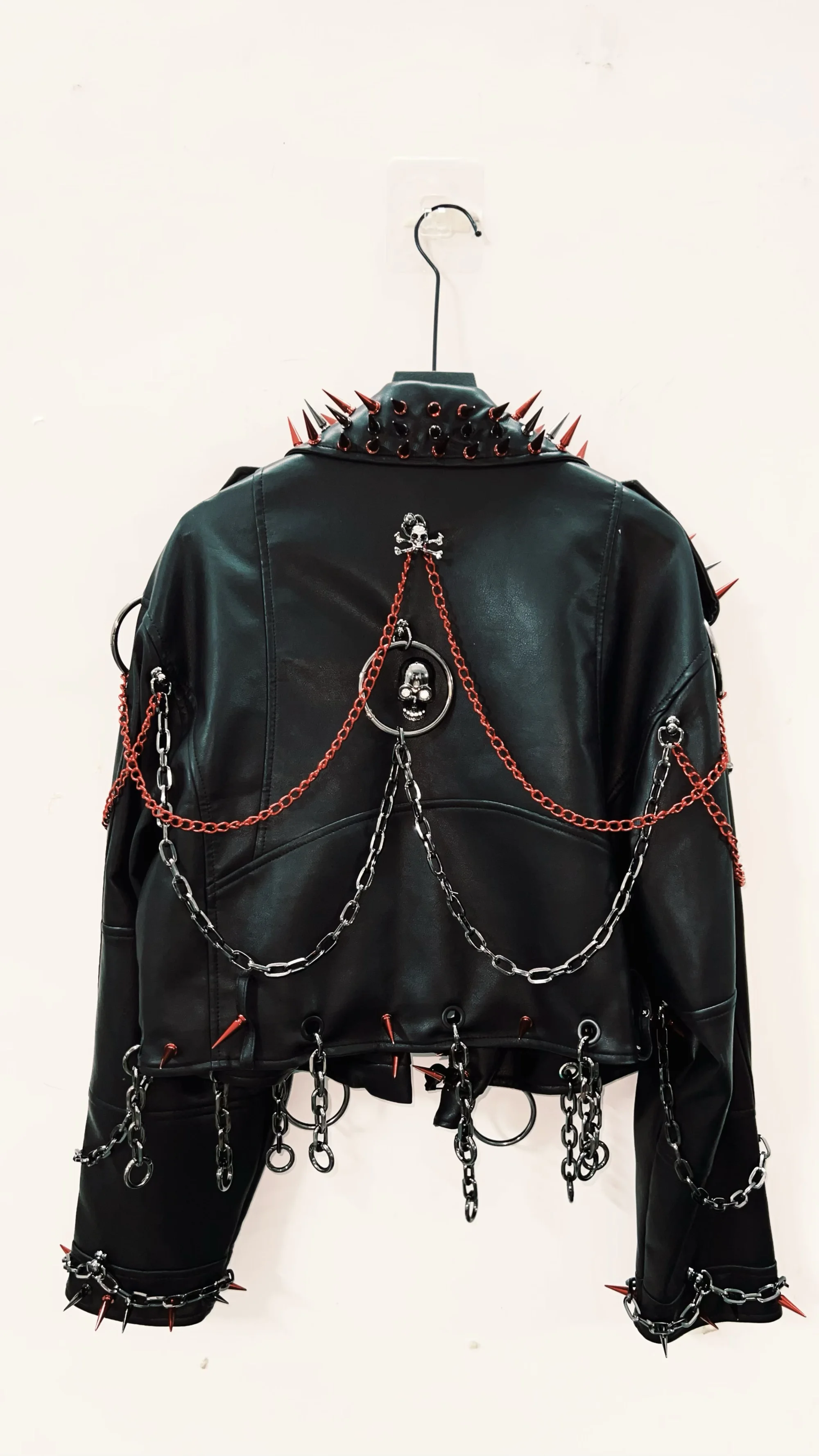 vintage Leather jacket Gothic Leather jacket Punk Leather jacketoversizeLeather jacket Rivet Leather jacket skull Leather jacket