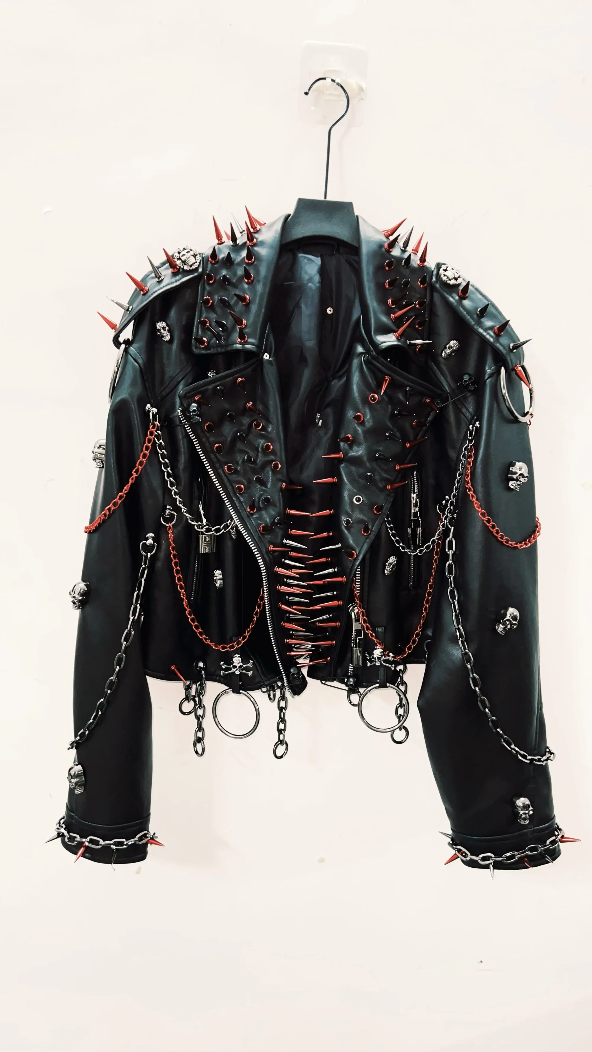 vintage Leather jacket Gothic Leather jacket Punk Leather jacketoversizeLeather jacket Rivet Leather jacket skull Leather jacket