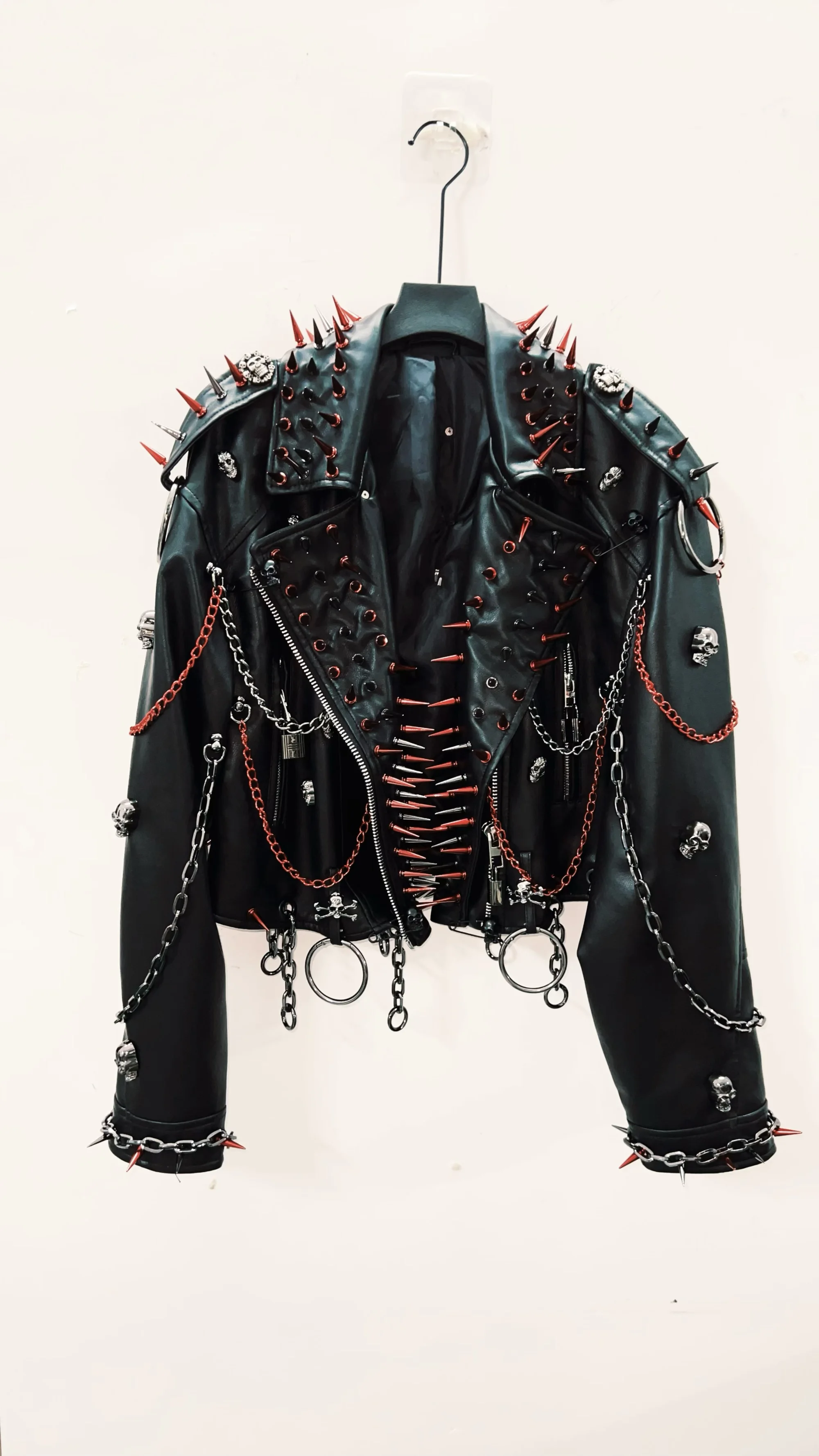 vintage Leather jacket Gothic Leather jacket Punk Leather jacketoversizeLeather jacket Rivet Leather jacket skull Leather jacket