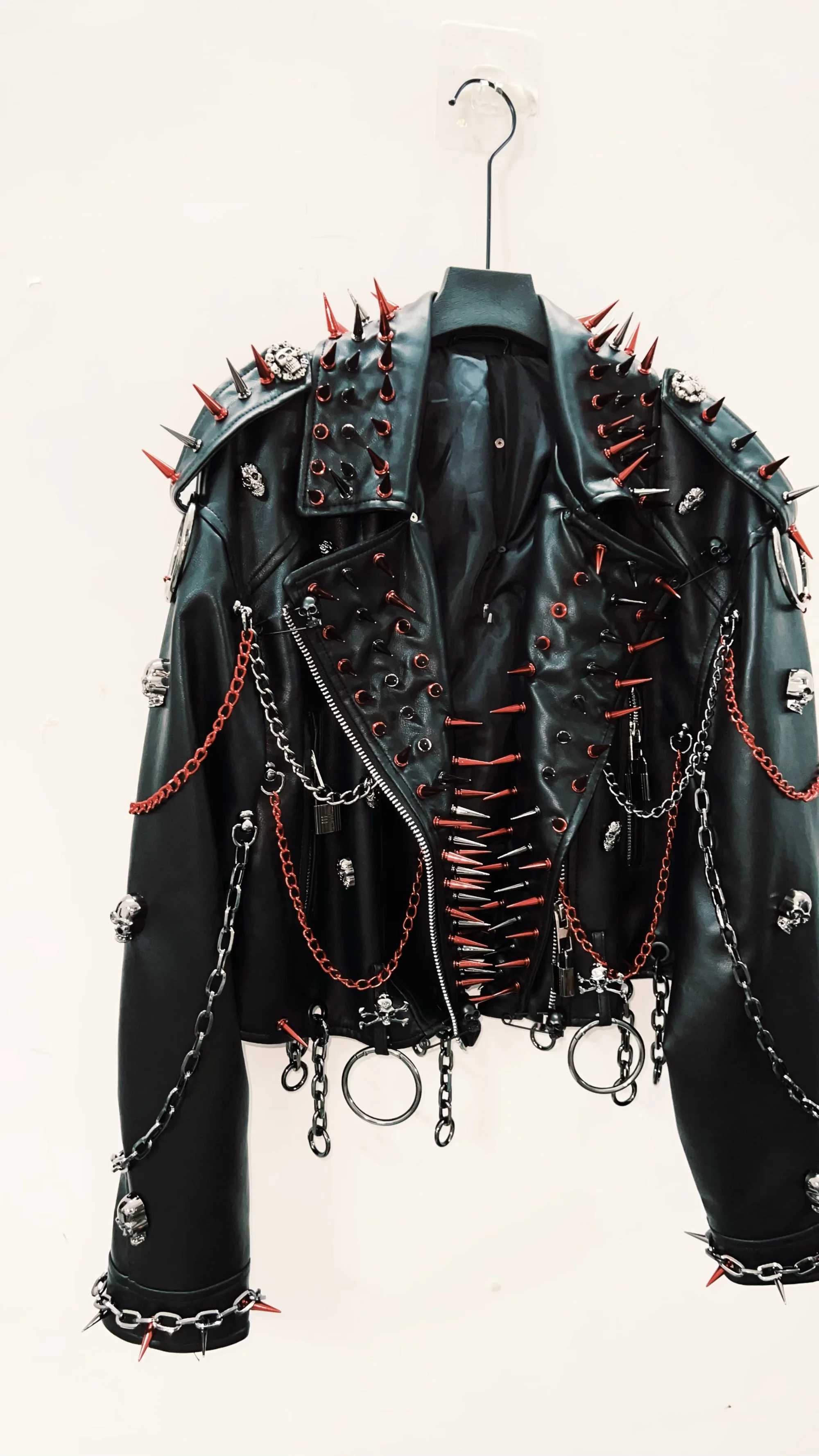 vintage Leather jacket Gothic Leather jacket Punk Leather jacketoversizeLeather jacket Rivet Leather jacket skull Leather jacket
