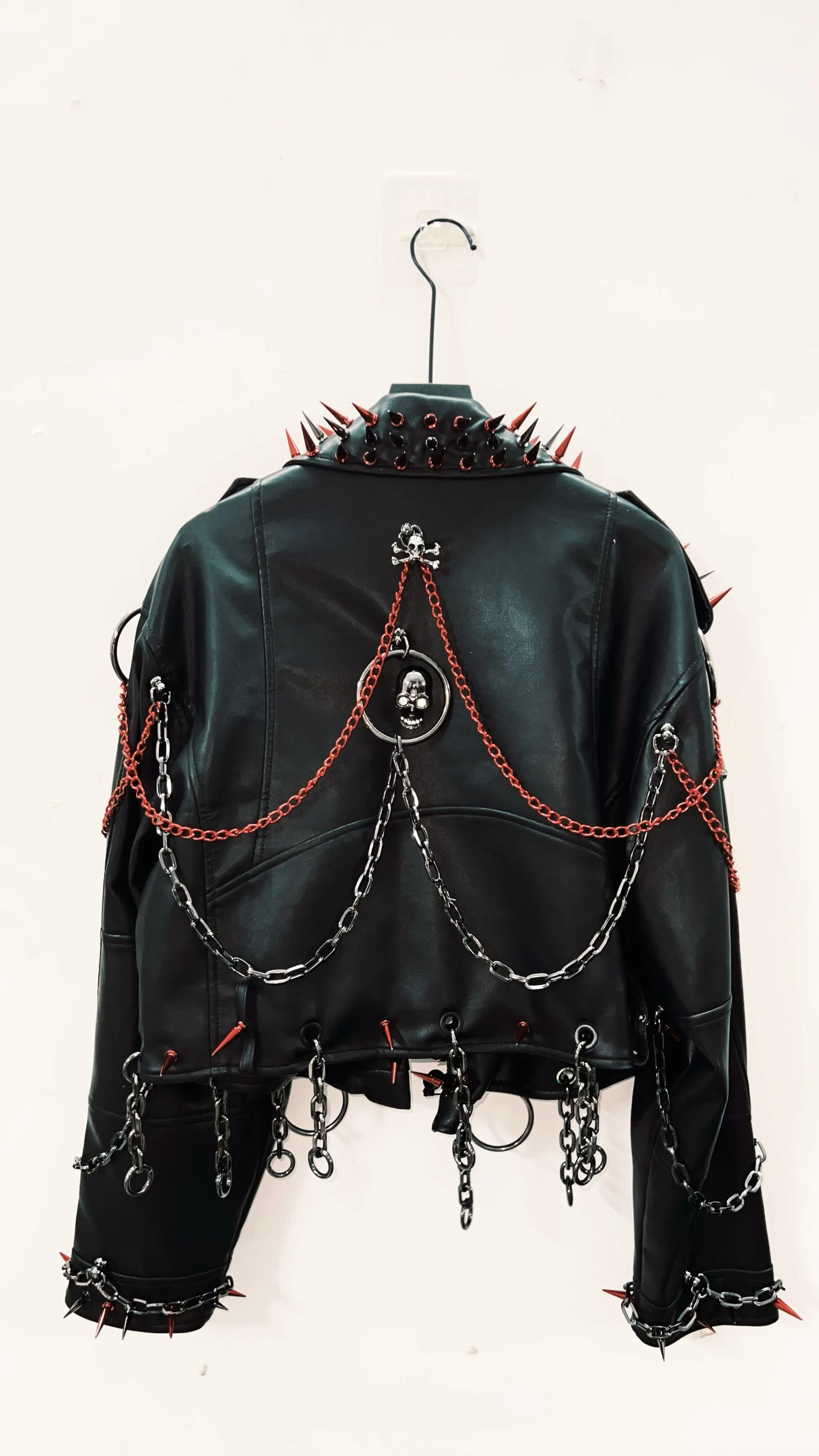 vintage Leather jacket Gothic Leather jacket Punk Leather jacketoversizeLeather jacket Rivet Leather jacket skull Leather jacket