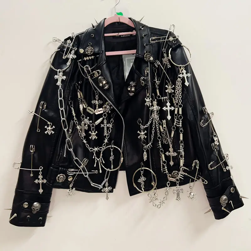 gothic clothes Gothic Jacket harajuku fashion Cross Jacket Skull Jacket vintage Jacket Punk Jacket y2k Jacket y2k fashion