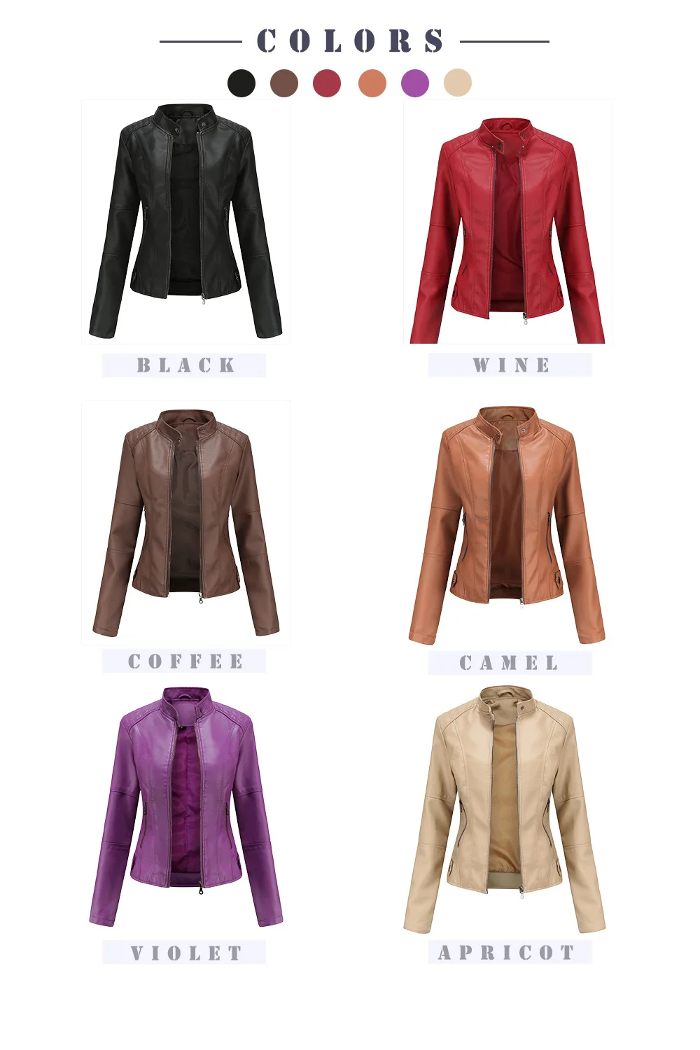 Leather Coat Spring Women Leather Jacket Slim Motorcycle Clothing Zipper Fashion Jackets and Coats Black High-Quality Clothing
