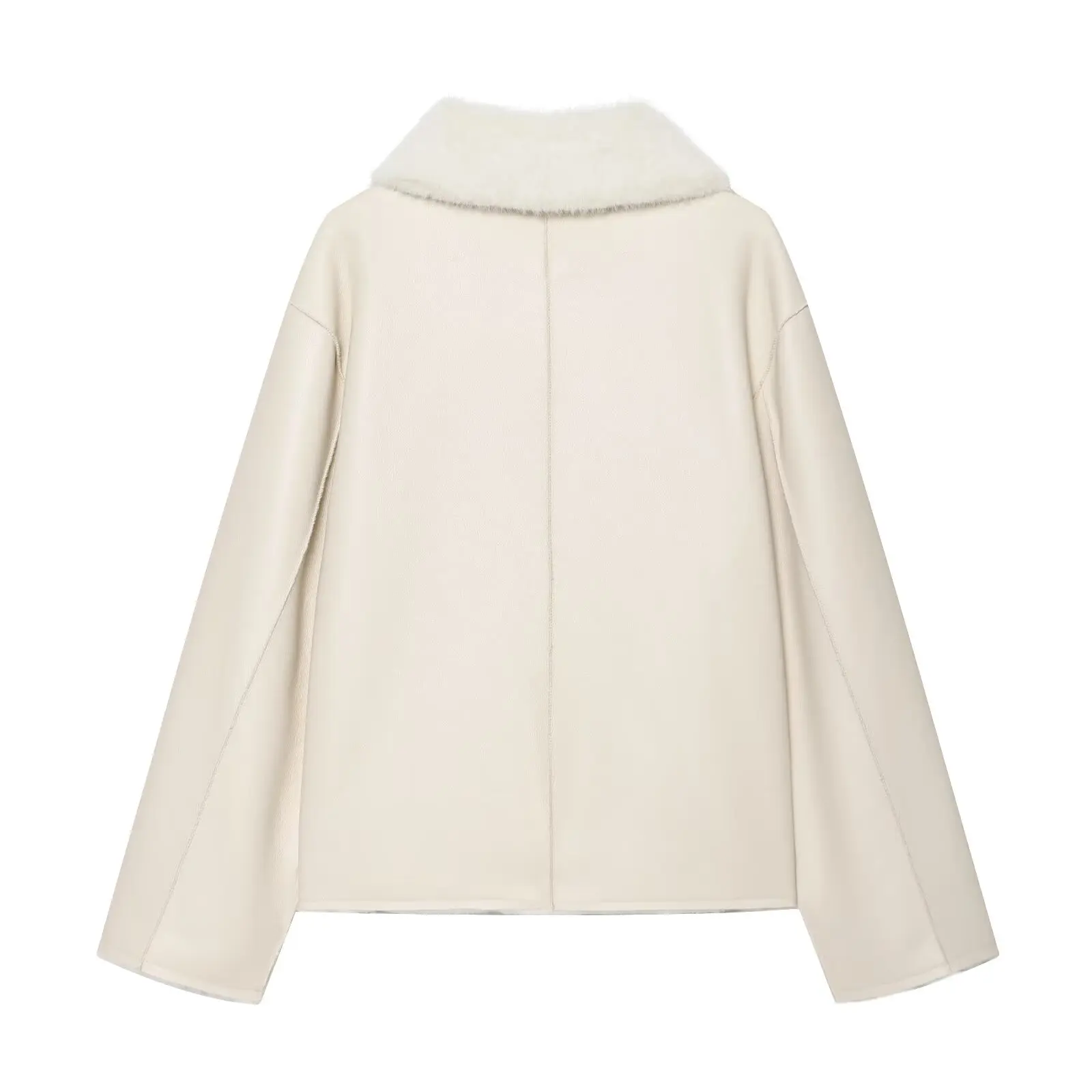 Women's Jacket 2025 Autumn/Winter New Arrivals Dark Brown Long-Sleeve Faux Leather Reversible Jacket Stylish and Unique