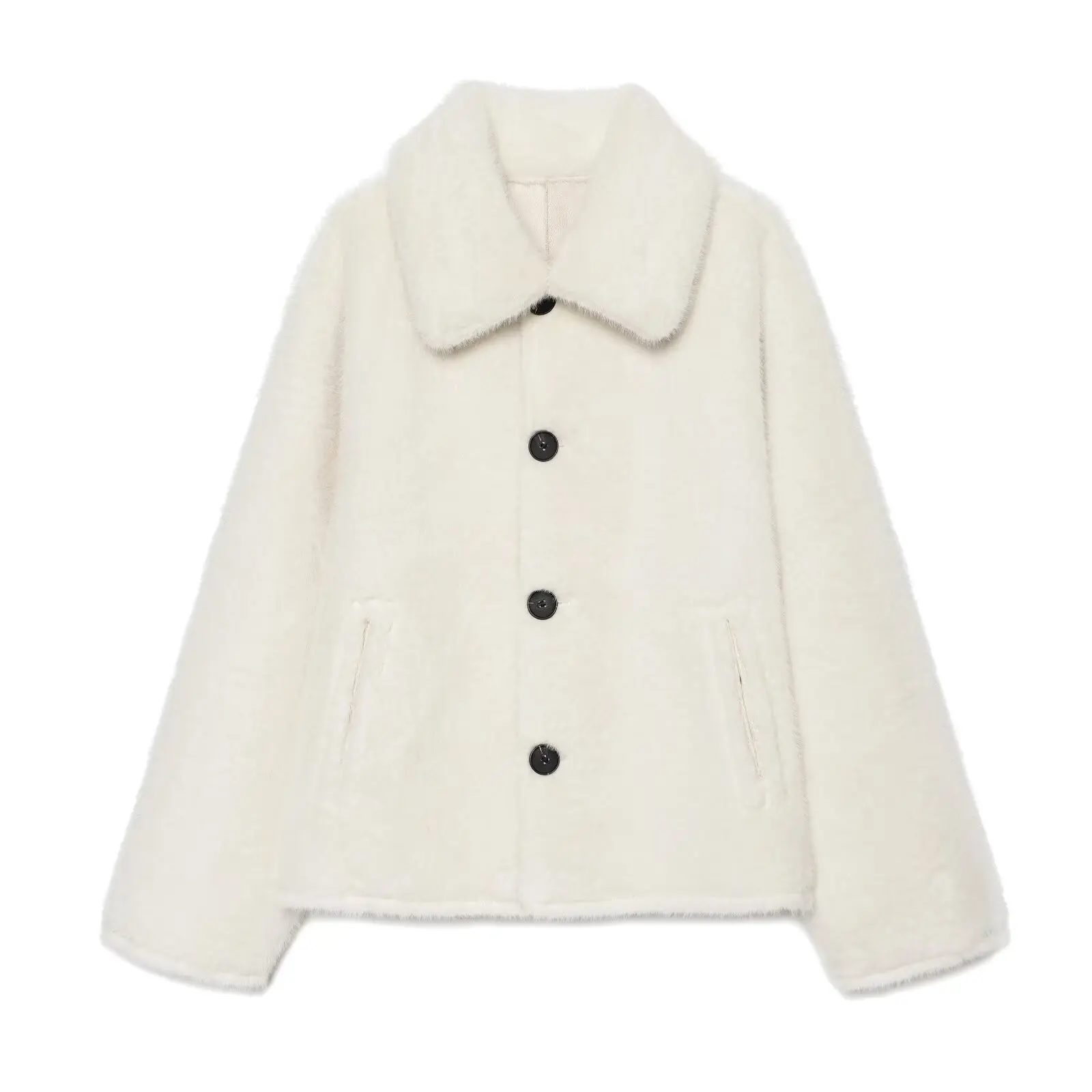 Women's Jacket 2025 Autumn/Winter New Arrivals Dark Brown Long-Sleeve Faux Leather Reversible Jacket Stylish and Unique