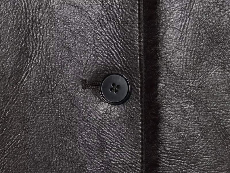 Women's Jacket 2025 Autumn/Winter New Arrivals Dark Brown Long-Sleeve Faux Leather Reversible Jacket Stylish and Unique