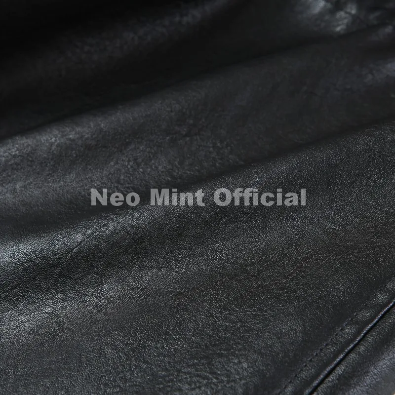 Neo Mint Luxury Brand Fashion Design Black Long Faux Leather Coat Women Detachable Fur Collar Oversized PU Leather Jacket Blazer