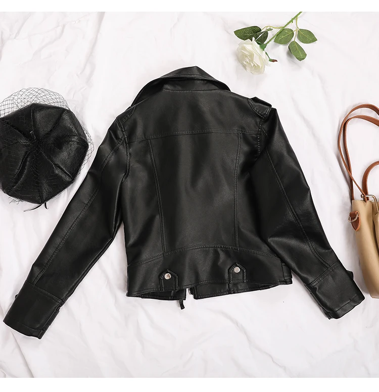 New Pink/beige/black Women's Clothing short motorcycle PU Leather Jacket Korean version of the spring and autumn jacket coats