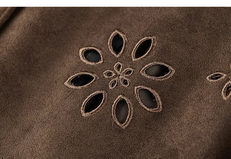 SENTUBILA Faux Leather Shirt Jacket for Women 2026 Spring Hollow-out Embroidery Short Coat Retro Office Lady Outerwear 161WB4866