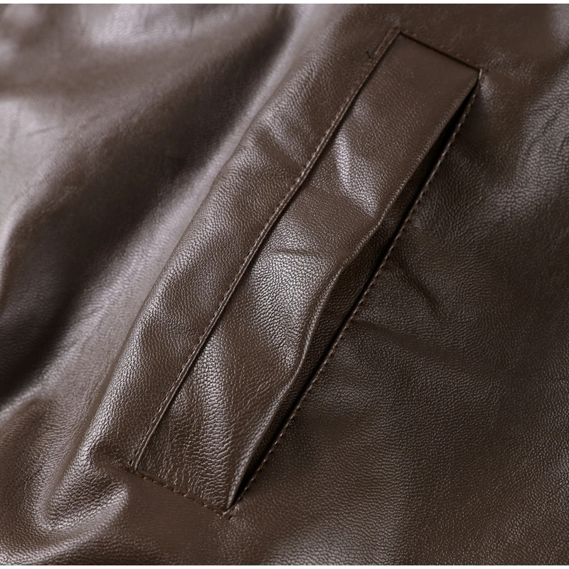 Street Women's Belt Leather Jackets Loose Lapel Zipper Long Sleeve Pockets Female Coats 2026 Autumn Lady Fashion Y2k Outwear