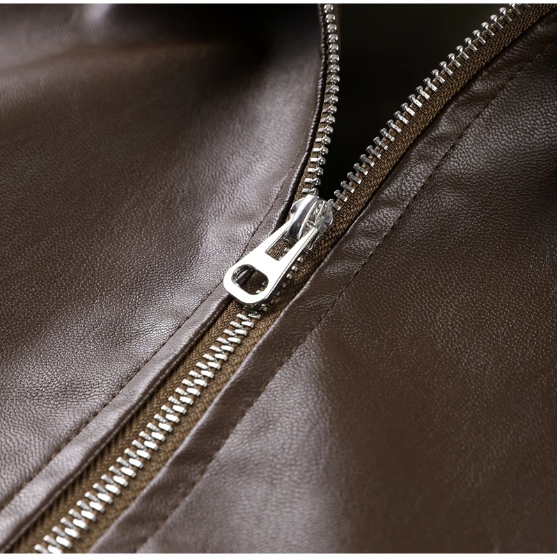 Street Women's Belt Leather Jackets Loose Lapel Zipper Long Sleeve Pockets Female Coats 2026 Autumn Lady Fashion Y2k Outwear