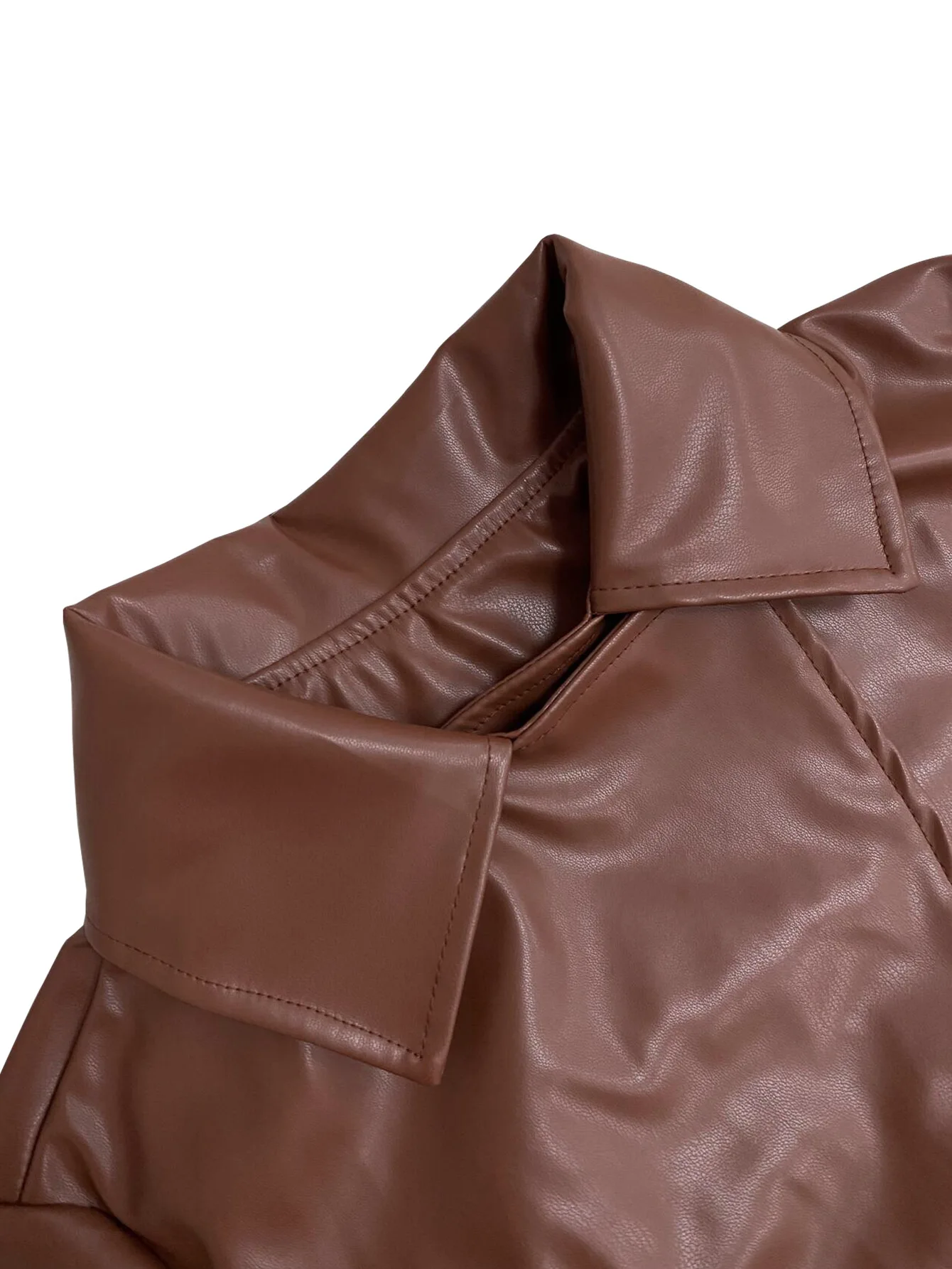 CM.YAYA Women’s Coats Thick PU Leather Long Sleeve 2024 Winter Notched Neck X-Long Trench Street Wear Fashion OL Work Outcoat