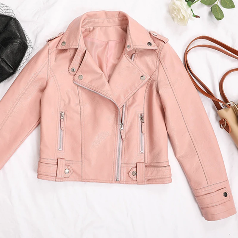 Black Faux Leather Jacket Women Y2K Retro Moto Biker Windproof Pu Leather Jackets Korean Street Cropped Outerwear Woman Clothes