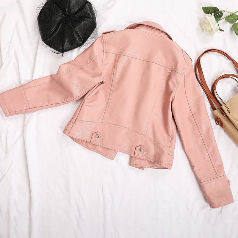 Black Faux Leather Jacket Women Y2K Retro Moto Biker Windproof Pu Leather Jackets Korean Street Cropped Outerwear Woman Clothes