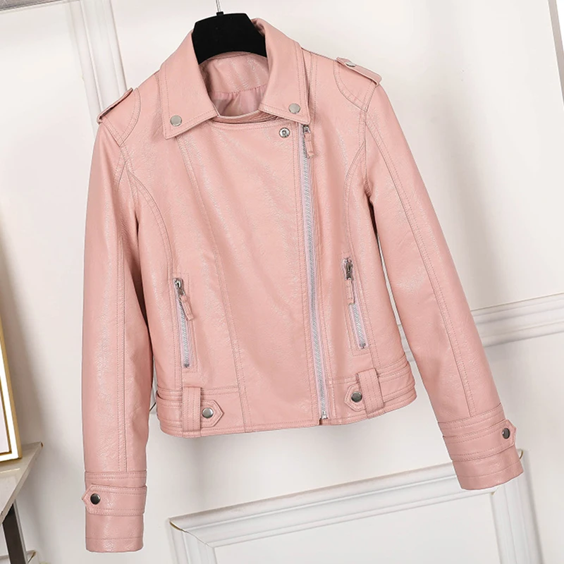 Black Faux Leather Jacket Women Y2K Retro Moto Biker Windproof Pu Leather Jackets Korean Street Cropped Outerwear Woman Clothes