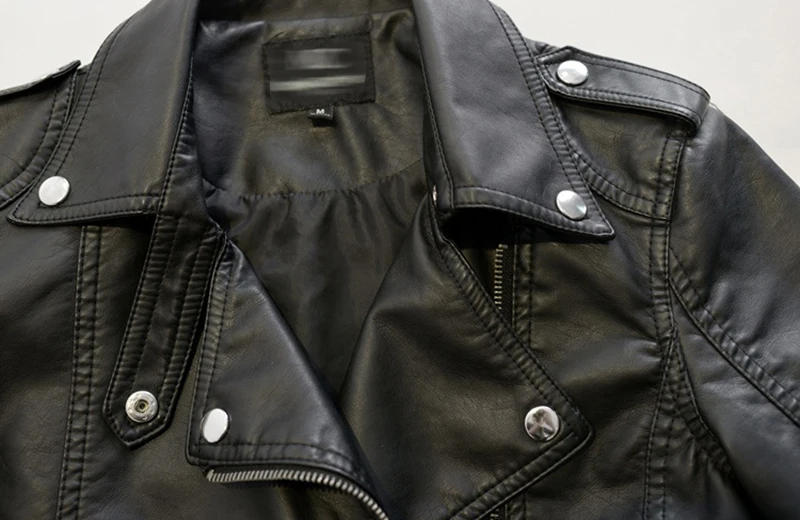 Black Faux Leather Jacket Women Y2K Retro Moto Biker Windproof Pu Leather Jackets Korean Street Cropped Outerwear Woman Clothes