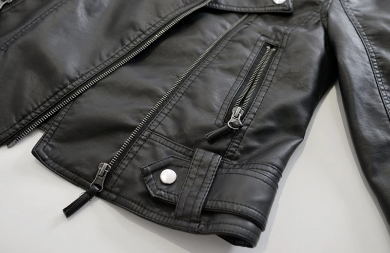 Black Faux Leather Jacket Women Y2K Retro Moto Biker Windproof Pu Leather Jackets Korean Street Cropped Outerwear Woman Clothes
