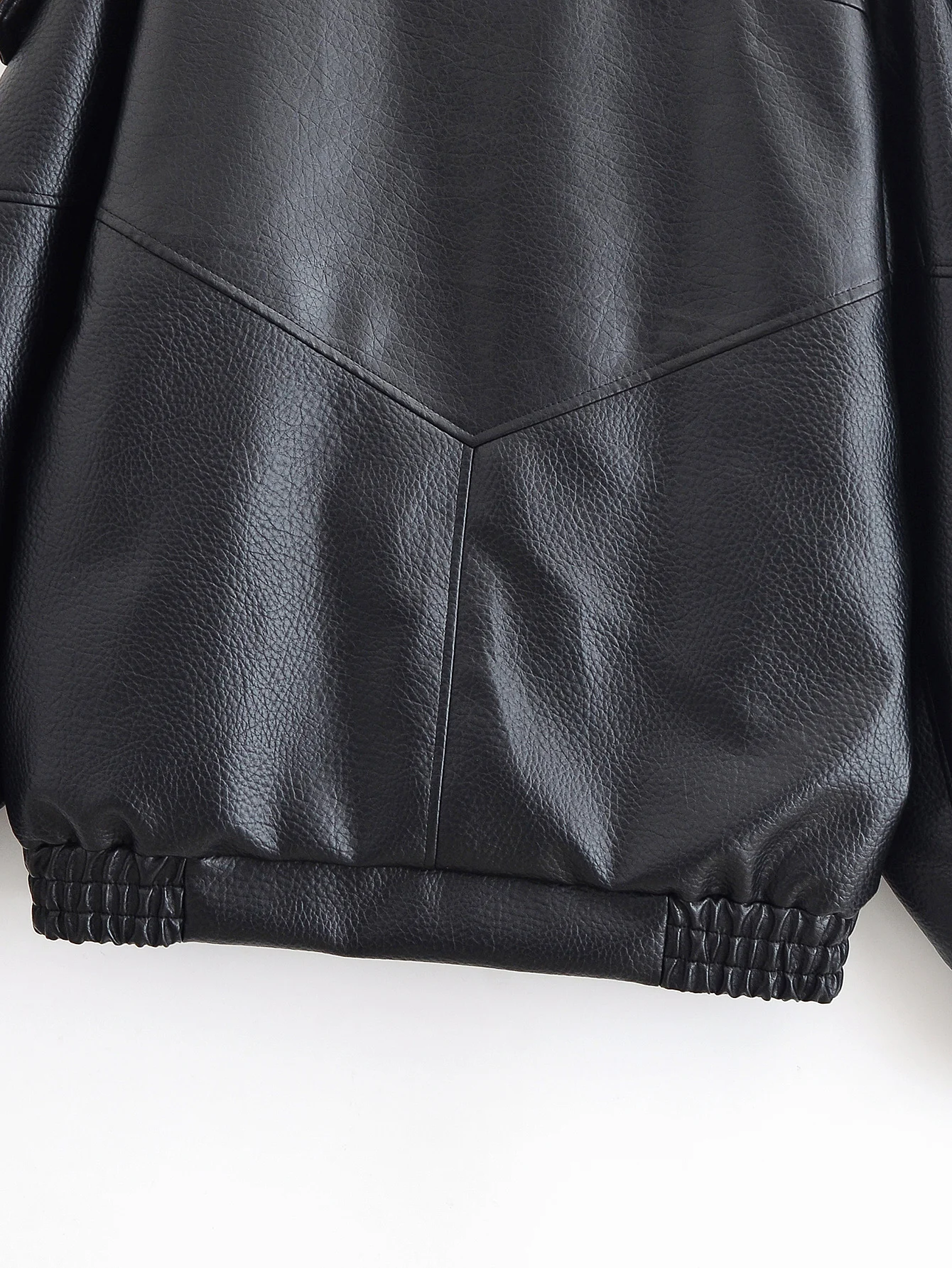 HH Autumn Faux Leather Jacket For Women Casual Solid Long Sleeve Zipper Pu Leather Coats New Fashion Female Streetwear