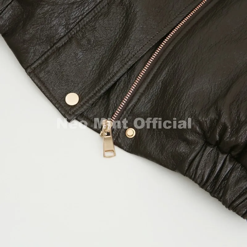 Neo Mint Exclusive Faux Raccoon Fur Collar Brown PU Leather Jacket Women 2026 Winter Warm Windproof Insulation Faux Leather Coat