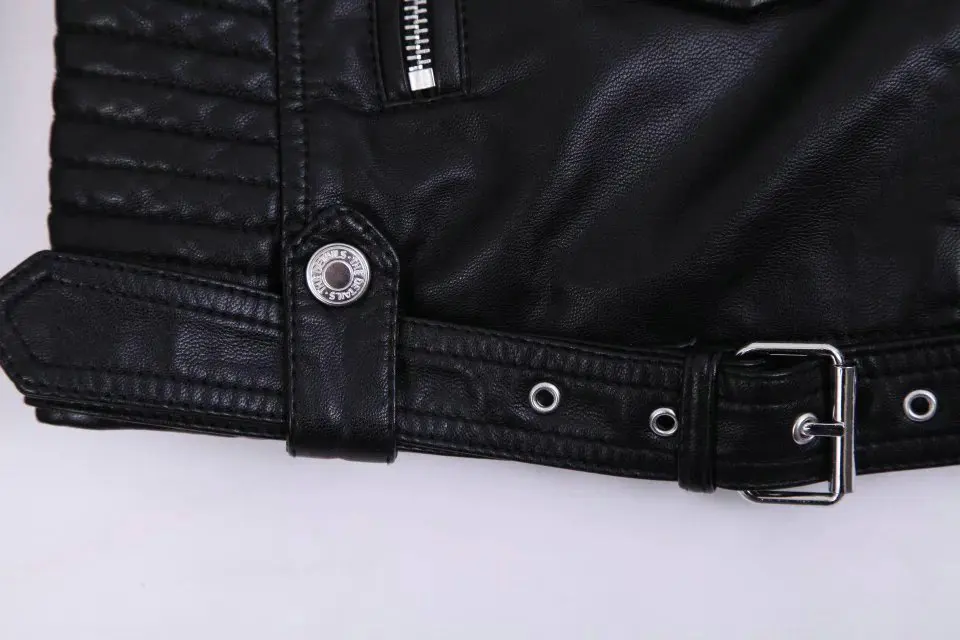 2026 Hot Fashion Women New Winter Warm Faux Leather Jackets with Fur Collar Belt Ladies Thick Black Moto & Biker Outerwear Coats