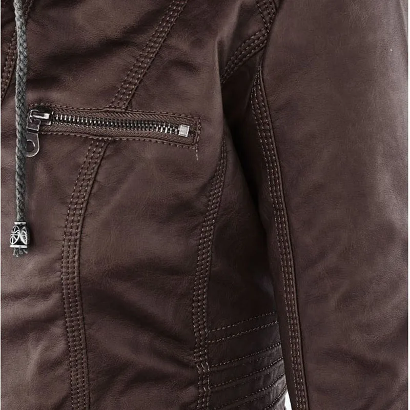 Gothic Faux Leather Jacket Women Coat 2026 Hoodies Winter Autumn Motorcycle Jacket Black Outerwear Leather PU Basic Jacket Coat