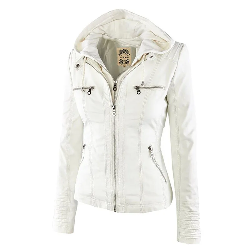 Gothic Faux Leather Jacket Women Coat 2026 Hoodies Winter Autumn Motorcycle Jacket Black Outerwear Leather PU Basic Jacket Coat