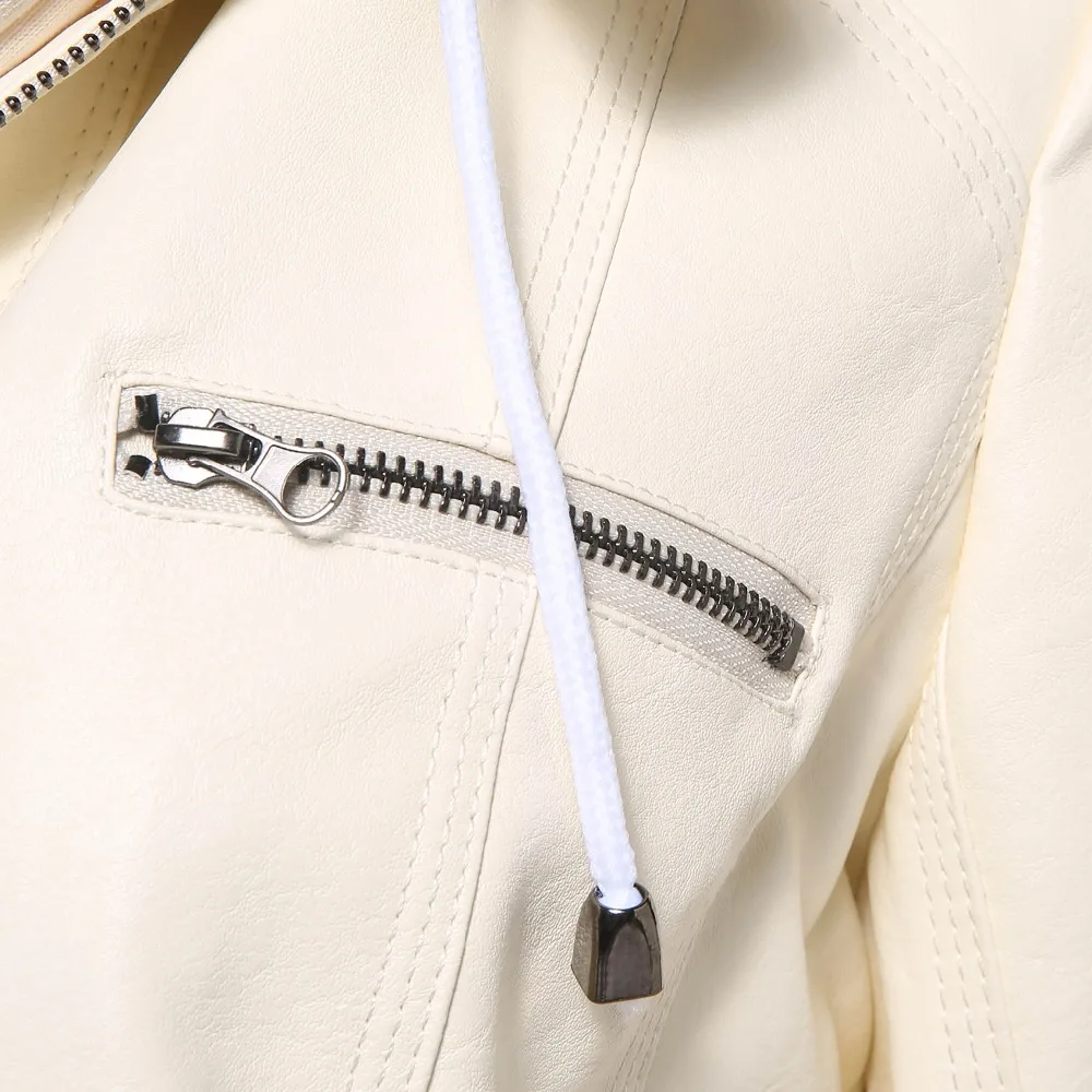 Gothic Faux Leather Jacket Women Coat 2026 Hoodies Winter Autumn Motorcycle Jacket Black Outerwear Leather PU Basic Jacket Coat