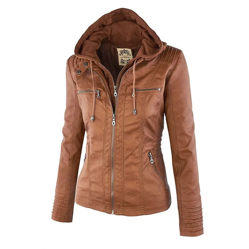 Gothic Faux Leather Jacket Women Coat 2026 Hoodies Winter Autumn Motorcycle Jacket Black Outerwear Leather PU Basic Jacket Coat