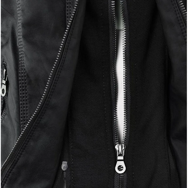 Gothic Faux Leather Jacket Women Coat 2026 Hoodies Winter Autumn Motorcycle Jacket Black Outerwear Leather PU Basic Jacket Coat