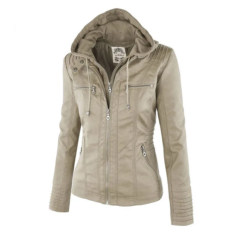 Gothic Faux Leather Jacket Women Coat 2026 Hoodies Winter Autumn Motorcycle Jacket Black Outerwear Leather PU Basic Jacket Coat