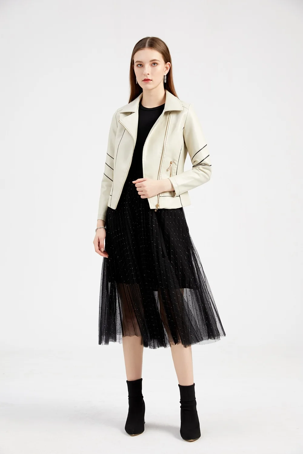 Red PU Faux Leather Jacket Women Fashion Casual Biker Jackets Outwear Female Tops Spring and Autumn Black Leather Jacket Coat