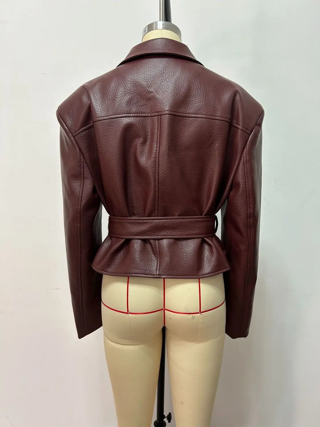 Autumn Winter Women'S Clothing Motorcycle Cool Strap Temperament Leather Jacket 2025 New Women With Belt Biker Jacket Women Coat