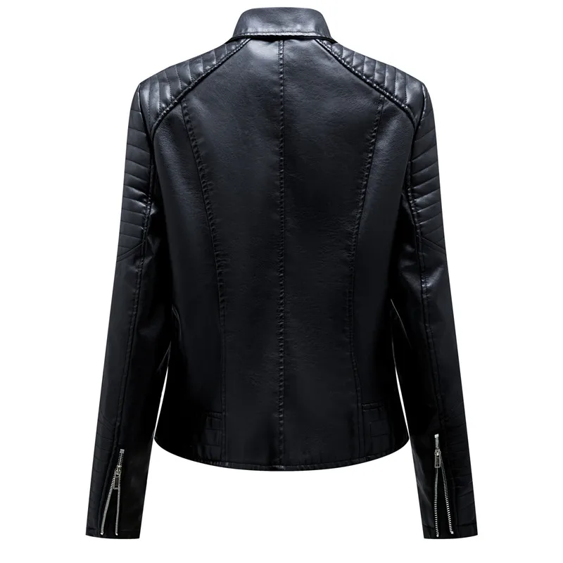 2026 New Fashion Women Faux Leather Jacket, Spring Autumn Zipper Casual Pu Coat, Female Biker Outerwear Ladies Clothes S-XXXL