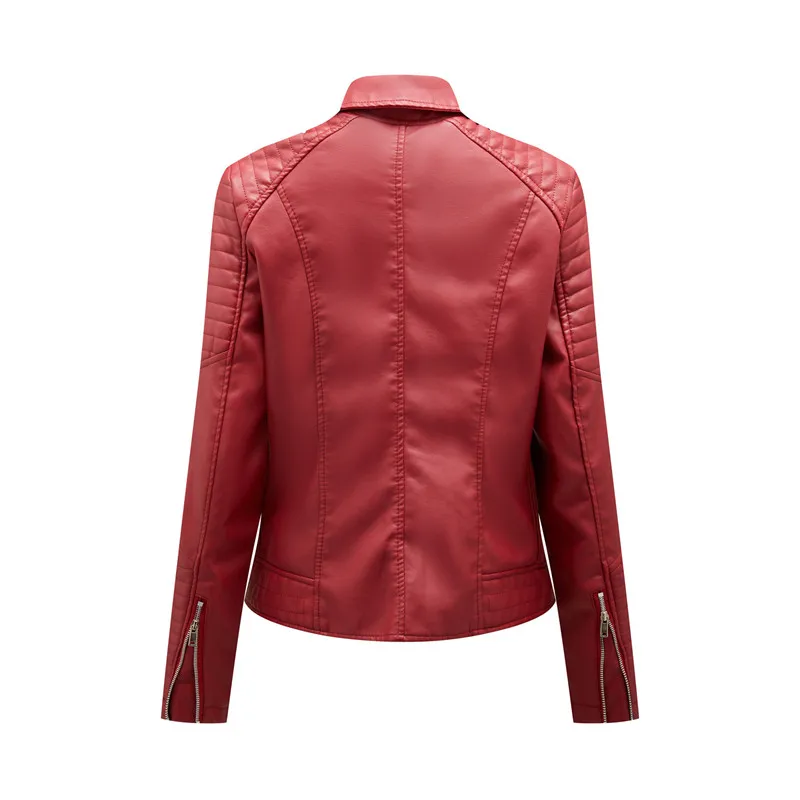 2026 New Fashion Women Faux Leather Jacket, Spring Autumn Zipper Casual Pu Coat, Female Biker Outerwear Ladies Clothes S-XXXL