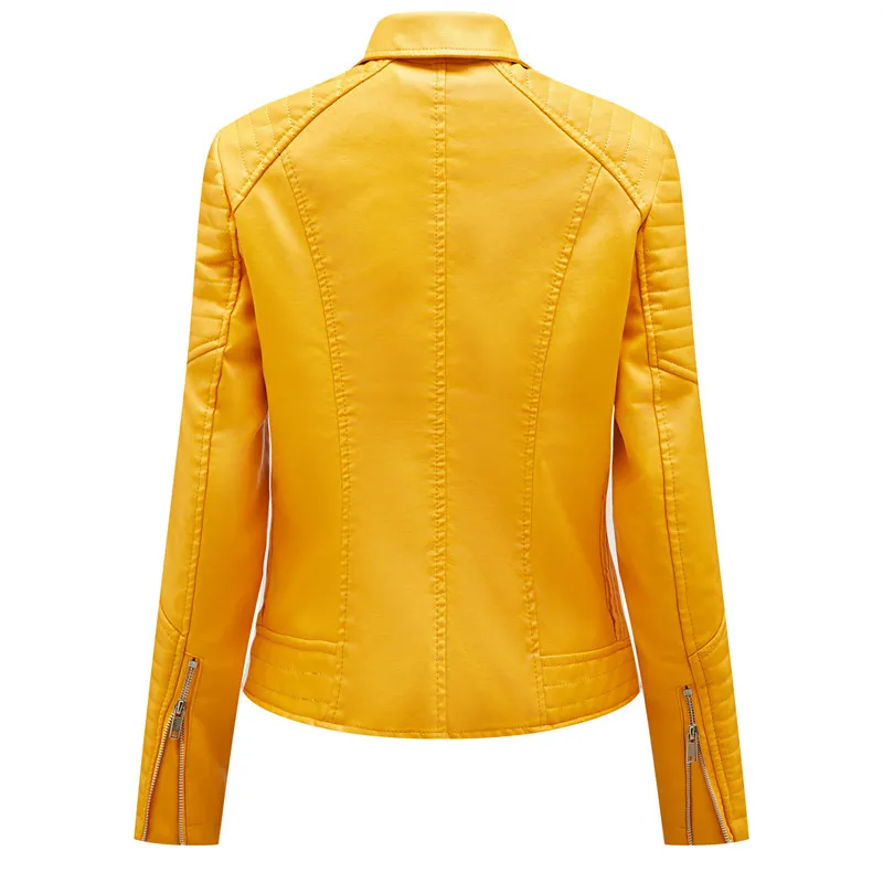 2026 New Fashion Women Faux Leather Jacket, Spring Autumn Zipper Casual Pu Coat, Female Biker Outerwear Ladies Clothes S-XXXL