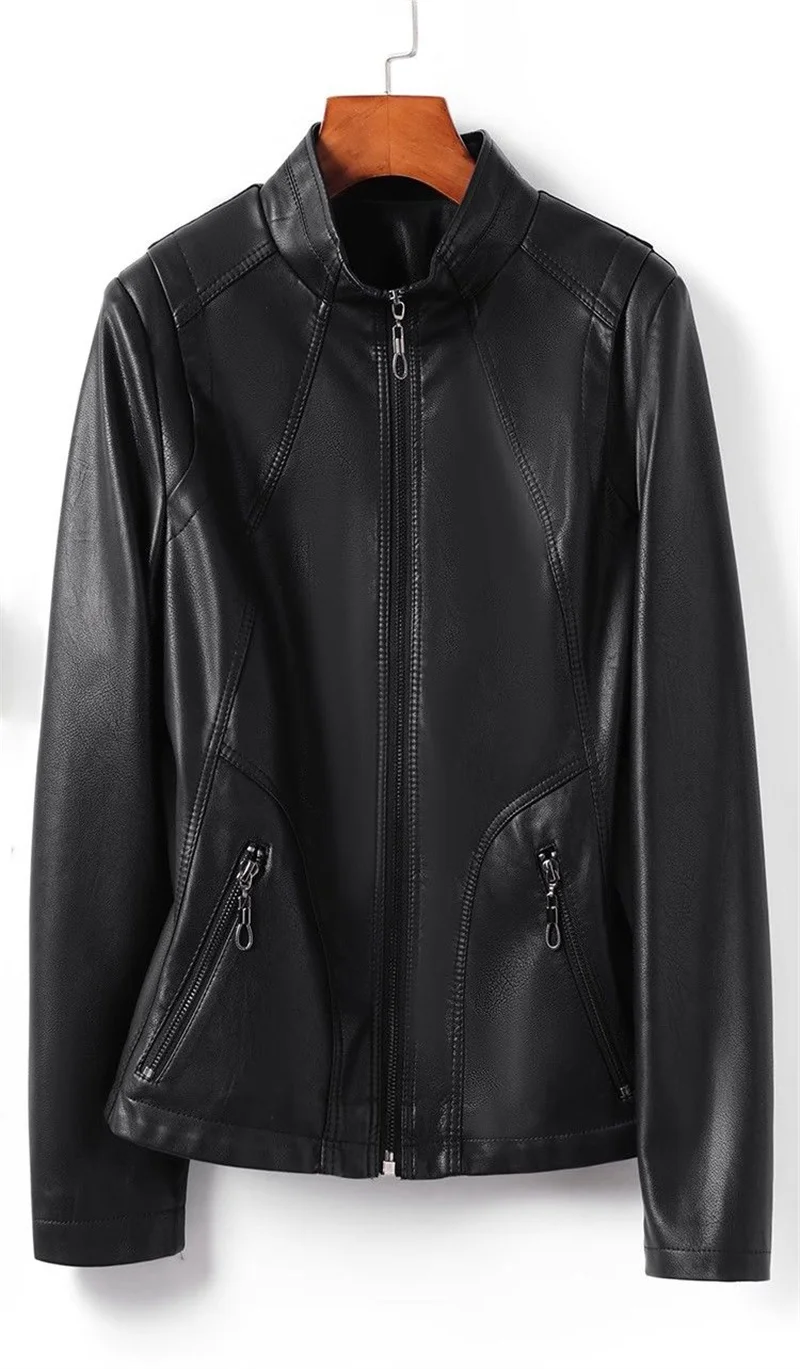 Spring Autumn Women Sheep Skin Coat 2025 Ladies Large Size 5XL Genuine Leather Jacket Korean Female Stand Collar Leather Tops
