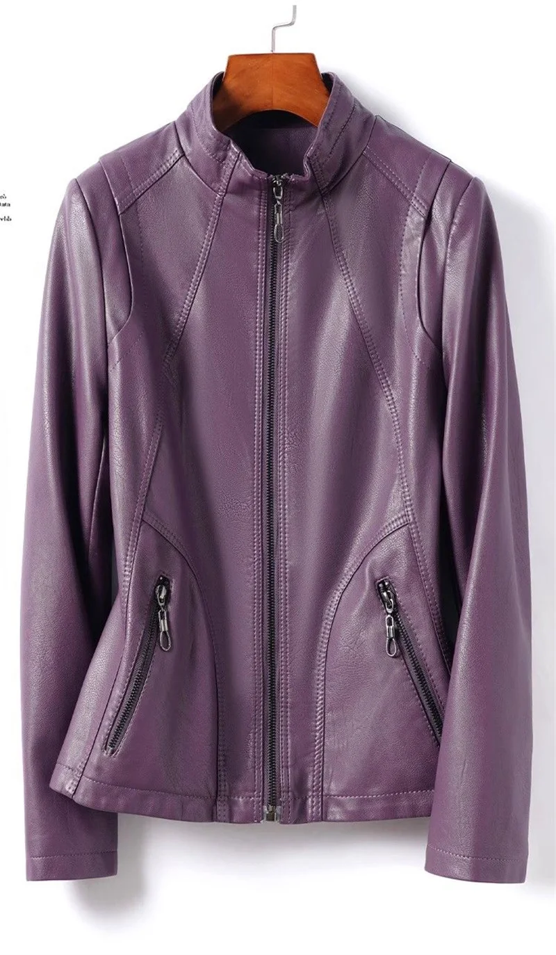 Spring Autumn Women Sheep Skin Coat 2025 Ladies Large Size 5XL Genuine Leather Jacket Korean Female Stand Collar Leather Tops