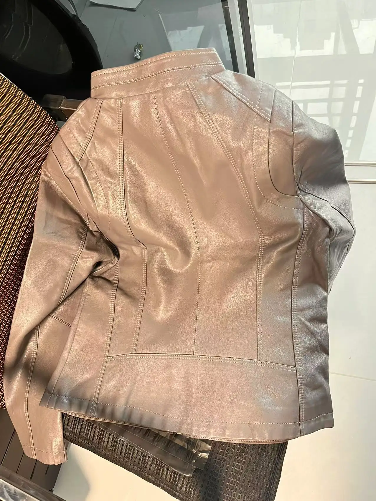 Spring Autumn Women Sheep Skin Coat 2025 Ladies Large Size 5XL Genuine Leather Jacket Korean Female Stand Collar Leather Tops
