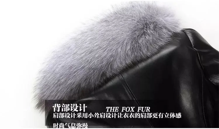 Faux Fur Coat Women Winter Female Sheepskin Coats Pure Color Faux Fox Fur Collars Snap Fastener Furs