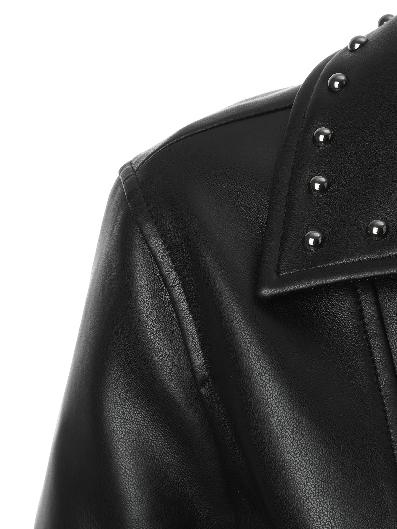 Autumn and Winter Women's short Black tops Popular PU Slim Fit Lapel Motorcycle Jacket Punk Rock Short Zippered Leather Jacket