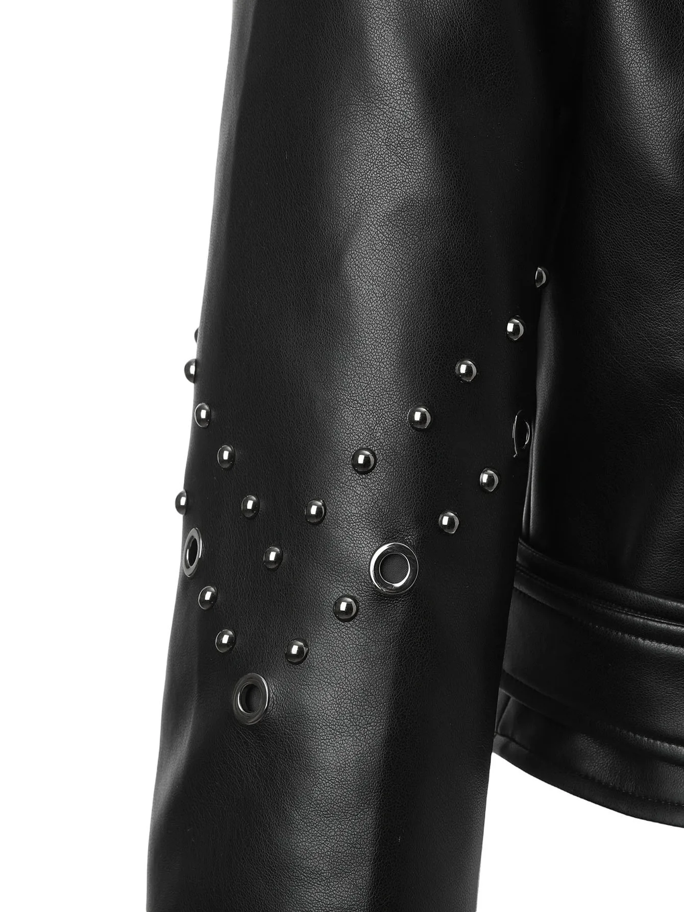 Autumn and Winter Women's short Black tops Popular PU Slim Fit Lapel Motorcycle Jacket Punk Rock Short Zippered Leather Jacket