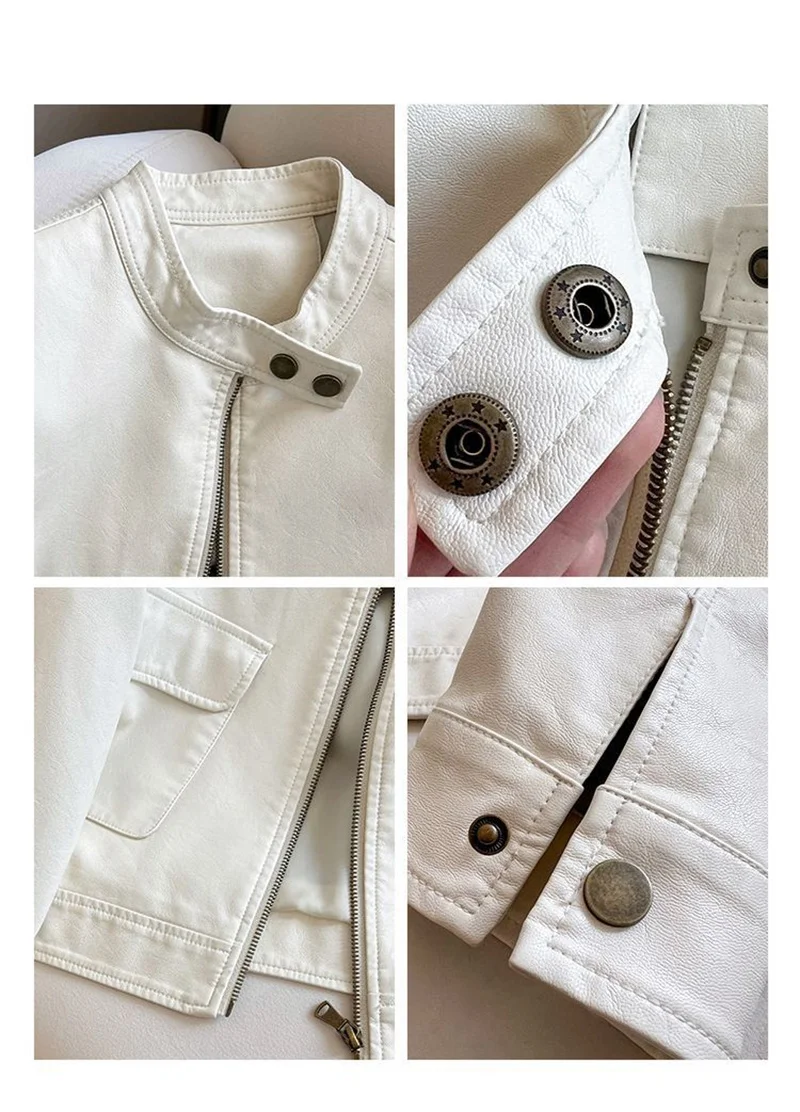 2025 Women Pu Leather Jacket Women Autumn Fashion Short Casual All-match Leather Tops Female Korean Loose Leather Lady Outerwear