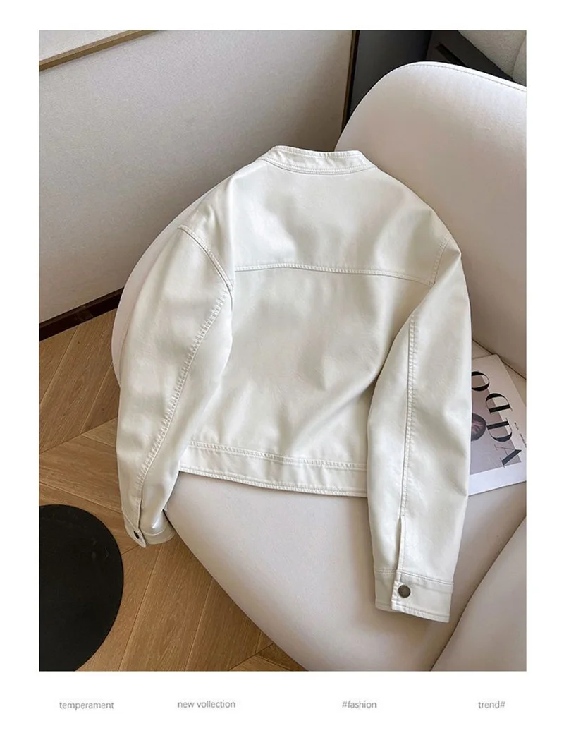 2025 Women Pu Leather Jacket Women Autumn Fashion Short Casual All-match Leather Tops Female Korean Loose Leather Lady Outerwear